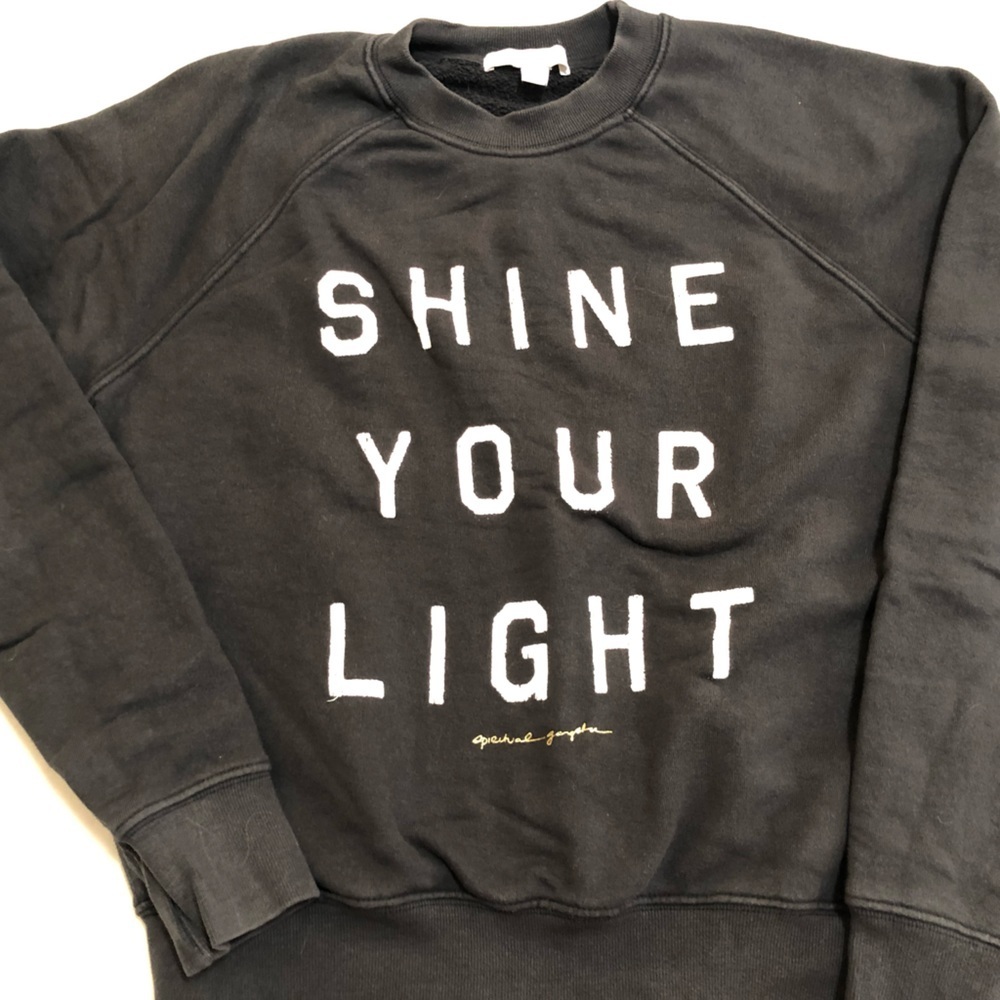 Spiritual Gangster Dark Grey lightweight Sweatshirt "SHINE YOUR LIGHT"